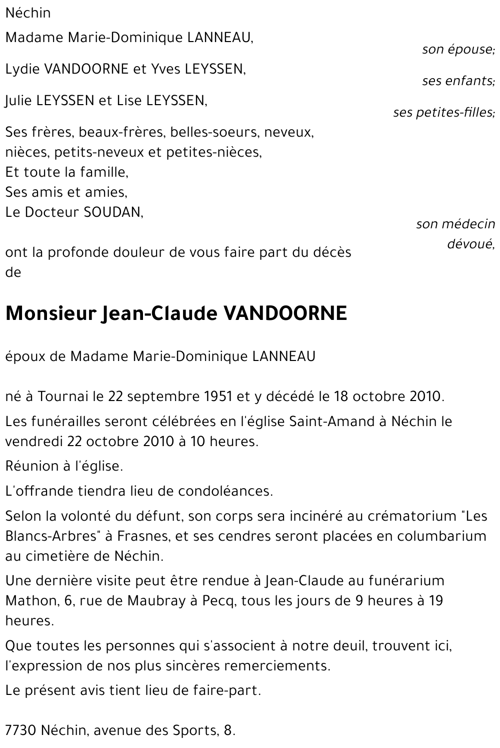 Jean-Claude VANDOORNE