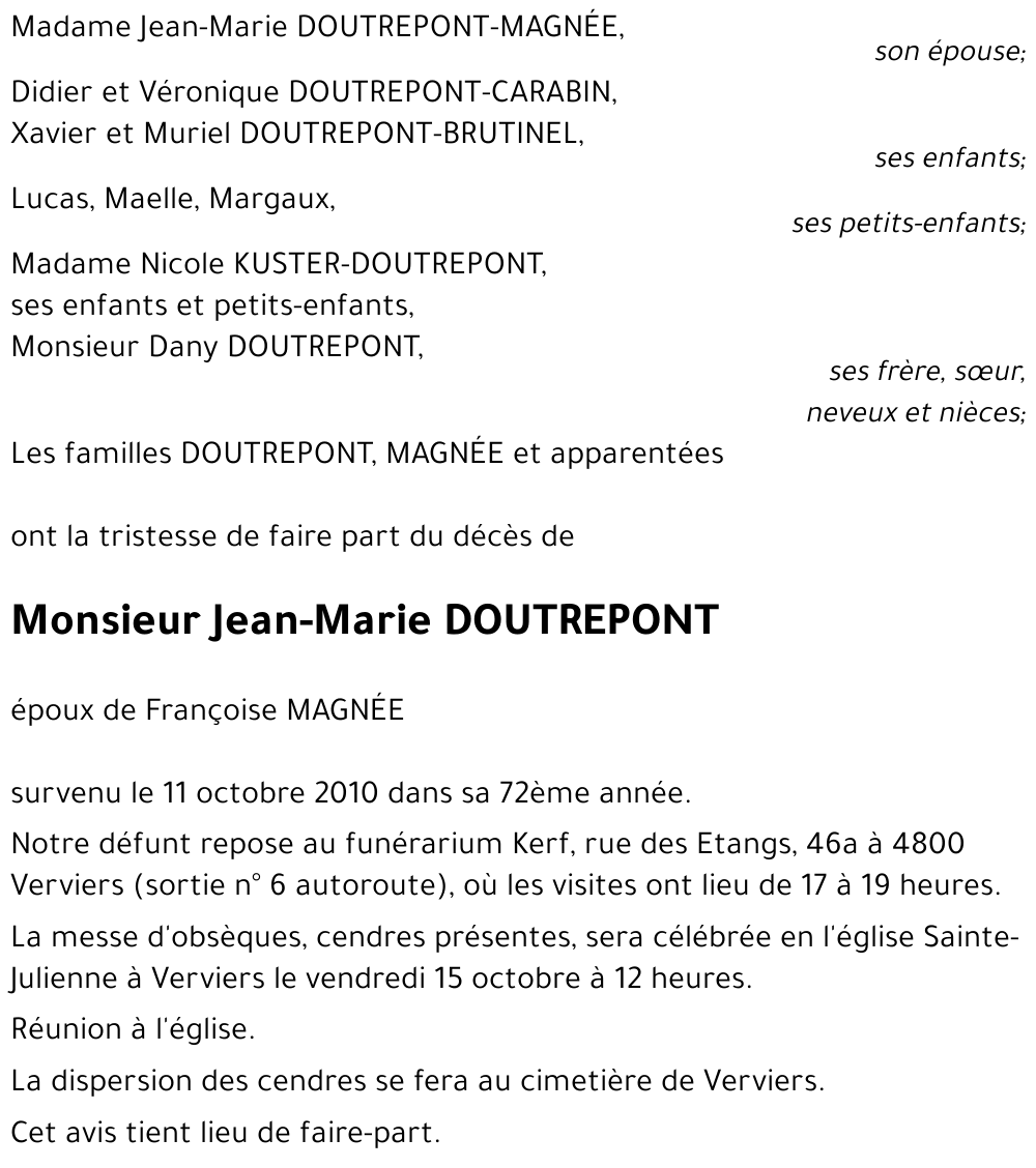 Jean-Marie DOUTREPONT