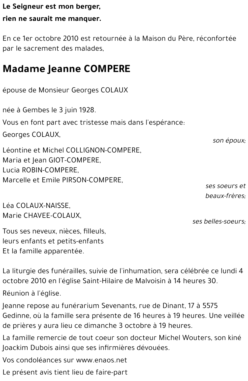 Jeanne COMPERE