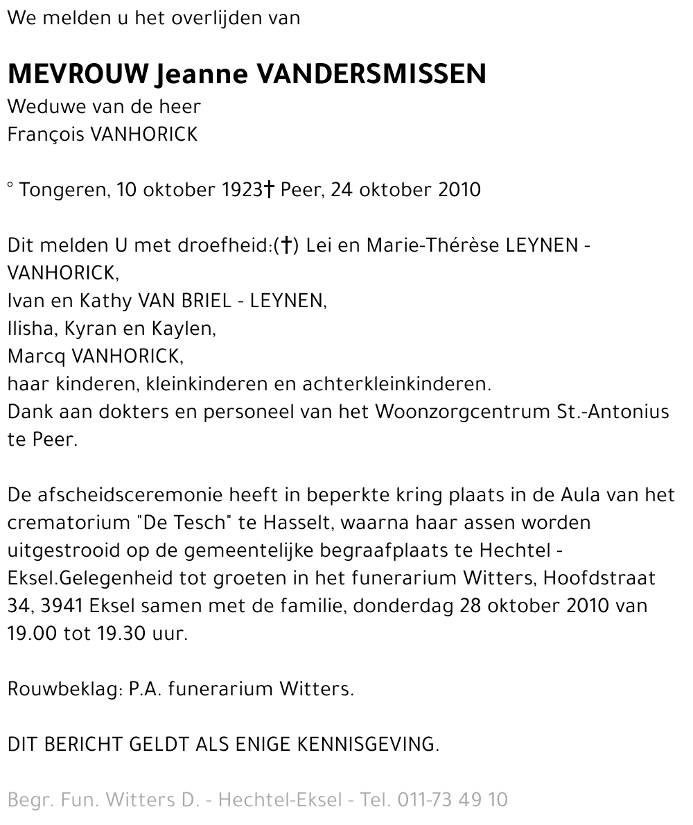 Jeanne Vandersmissen