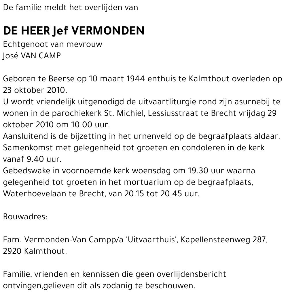 Jef VERMONDEN