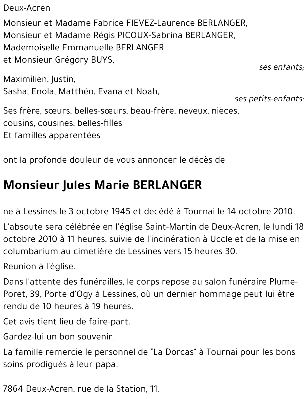 Jules Marie BERLANGER