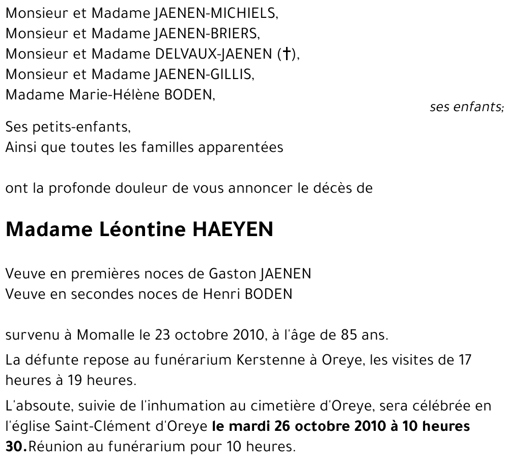 Léontine HAEYEN