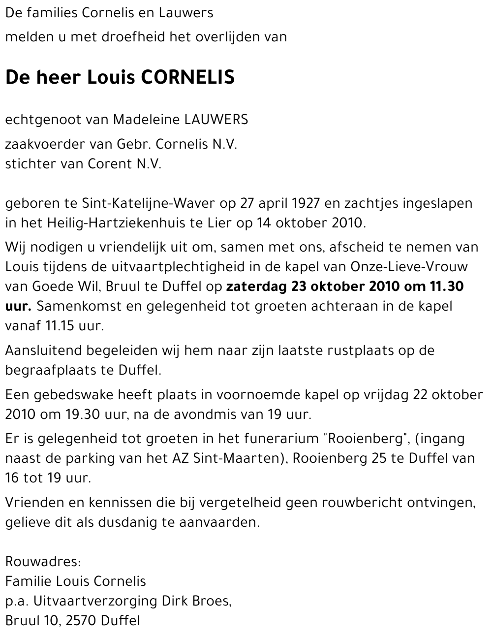 Louis CORNELIS