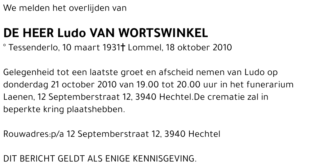 Ludo Van Wortswinkel
