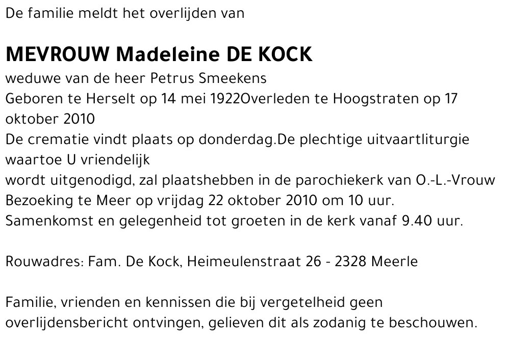 Madeleine De Kock