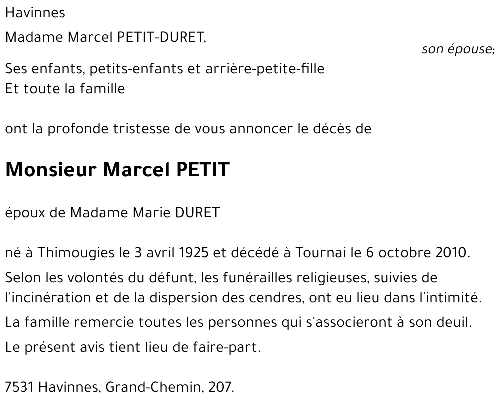 Marcel PETIT
