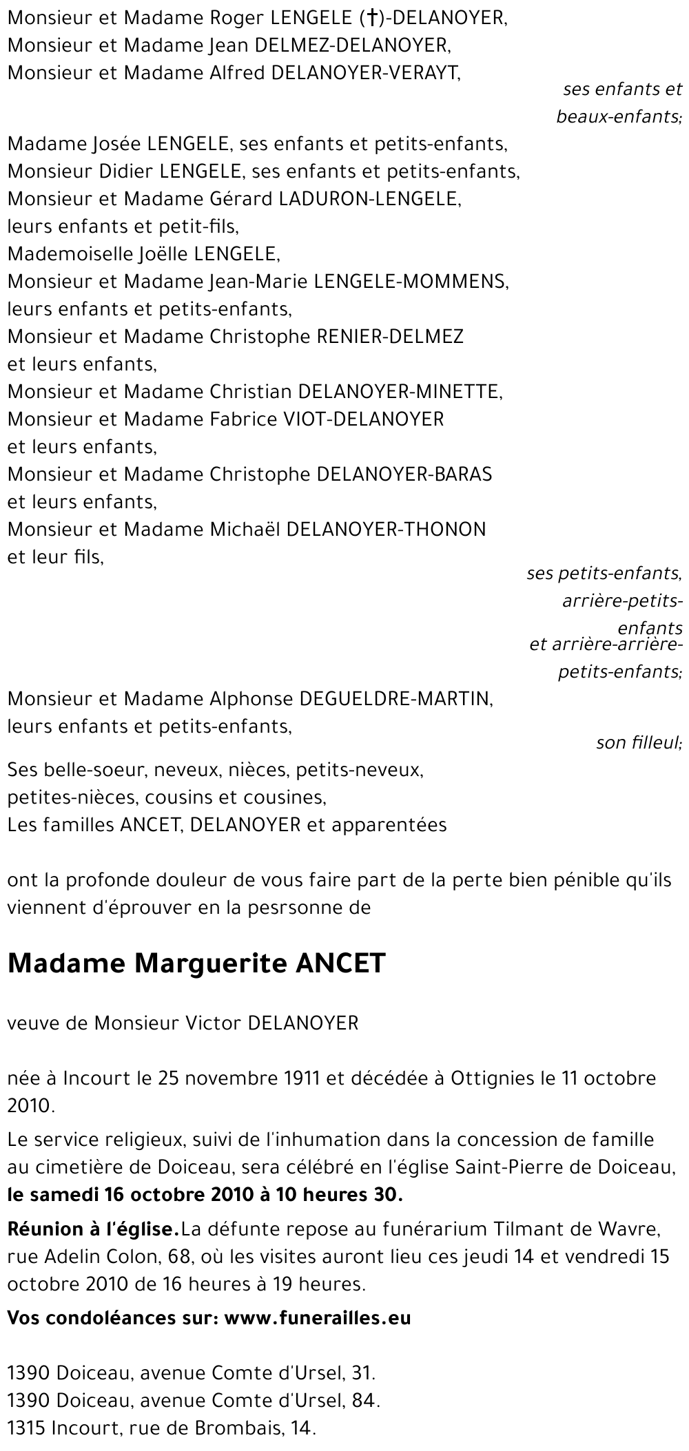 Marguerite ANCET