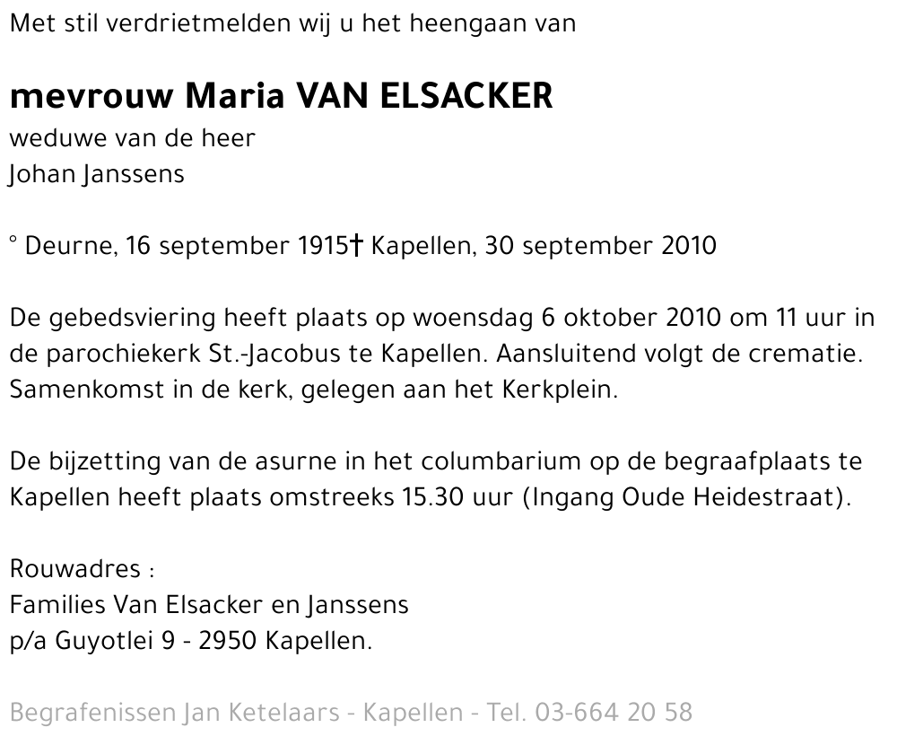 Maria Van Elsacker