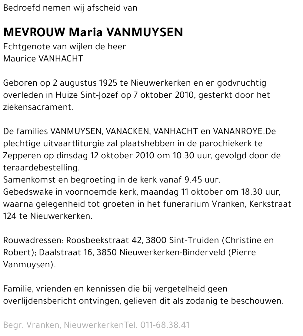Maria Vanmuysen