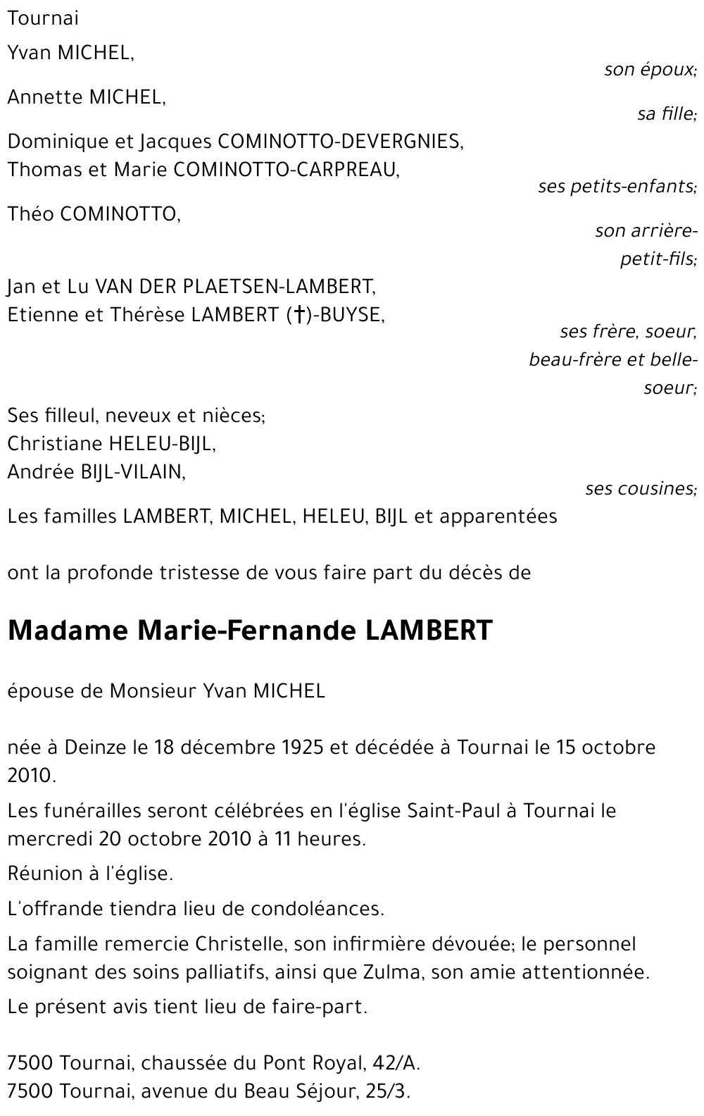 Marie LAMBERT