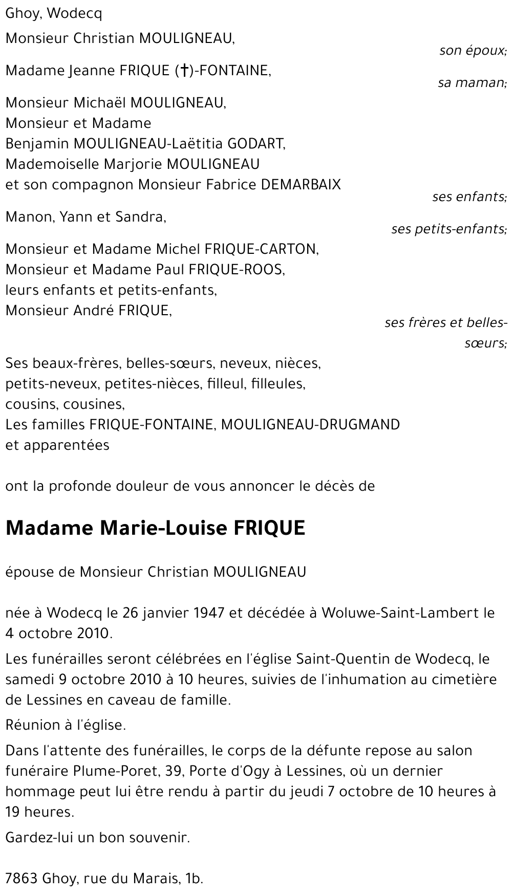 Marie-Louise FRIQUE