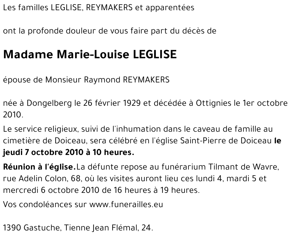 Marie-Louise LEGLISE
