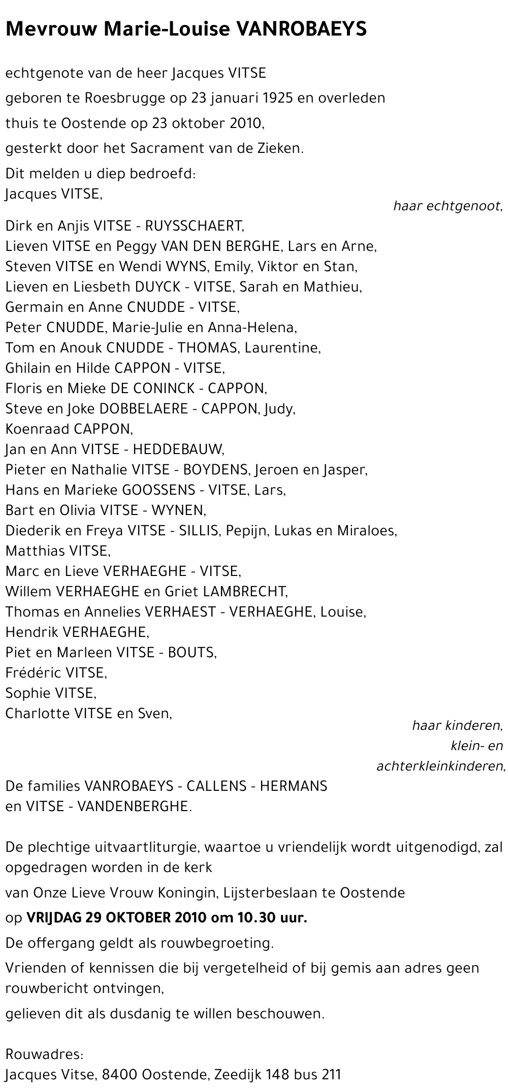 Marie-Louise VANROBAEYS