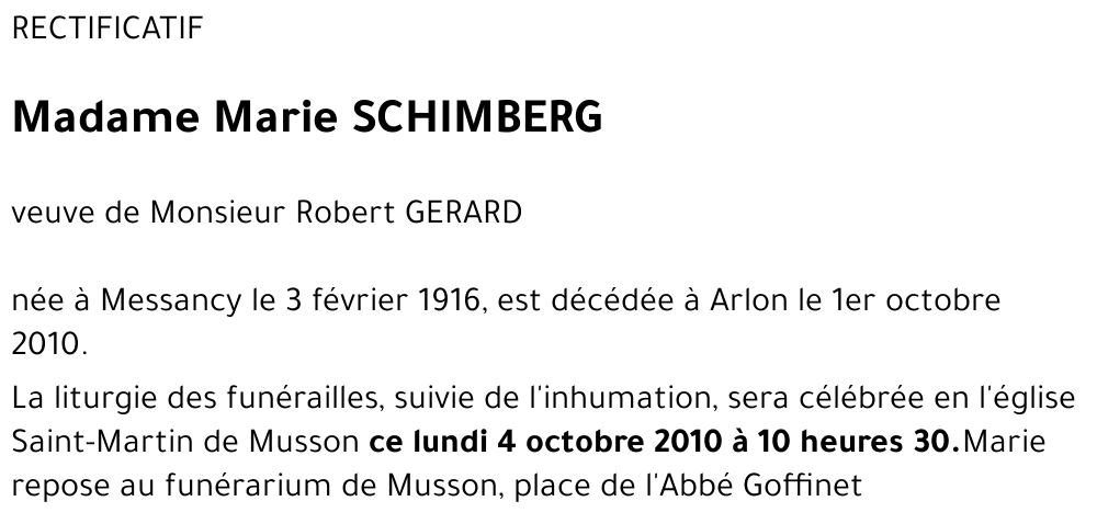 Marie SCHIMBERG