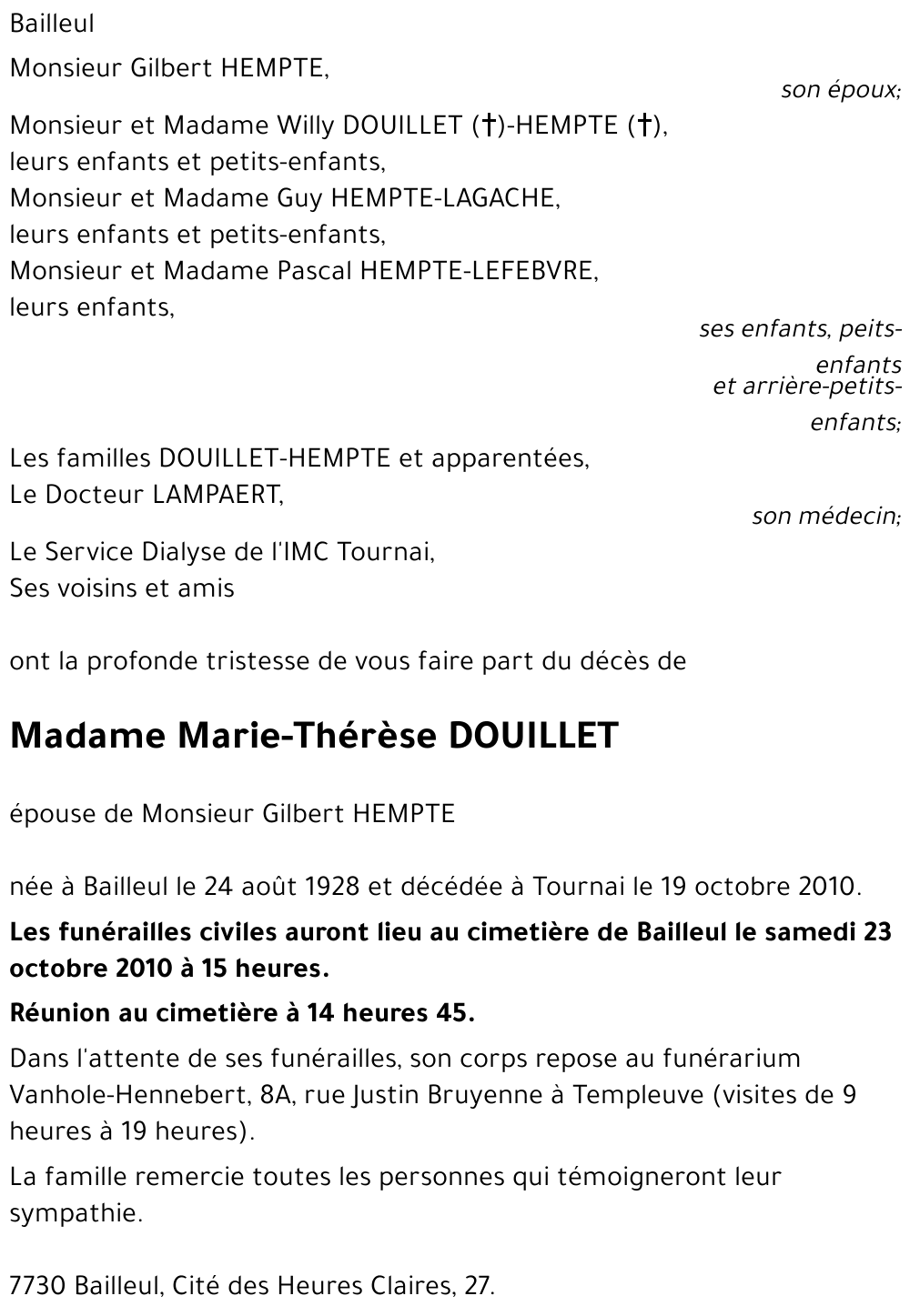 Marie-Thérèse DOUILLET