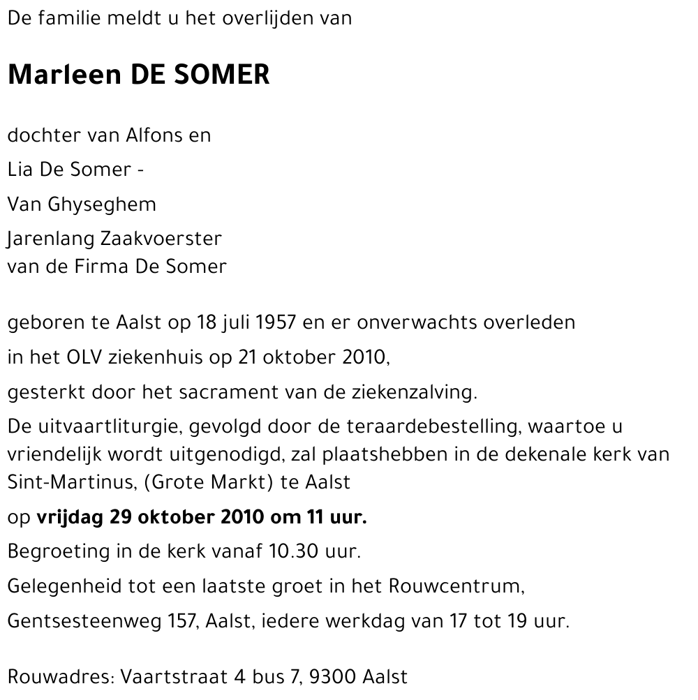 Marleen DE SOMER