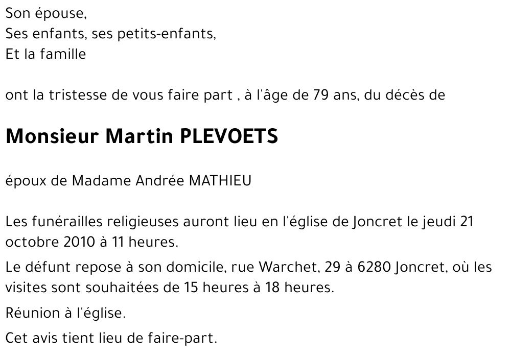 Martin PLEVOETS