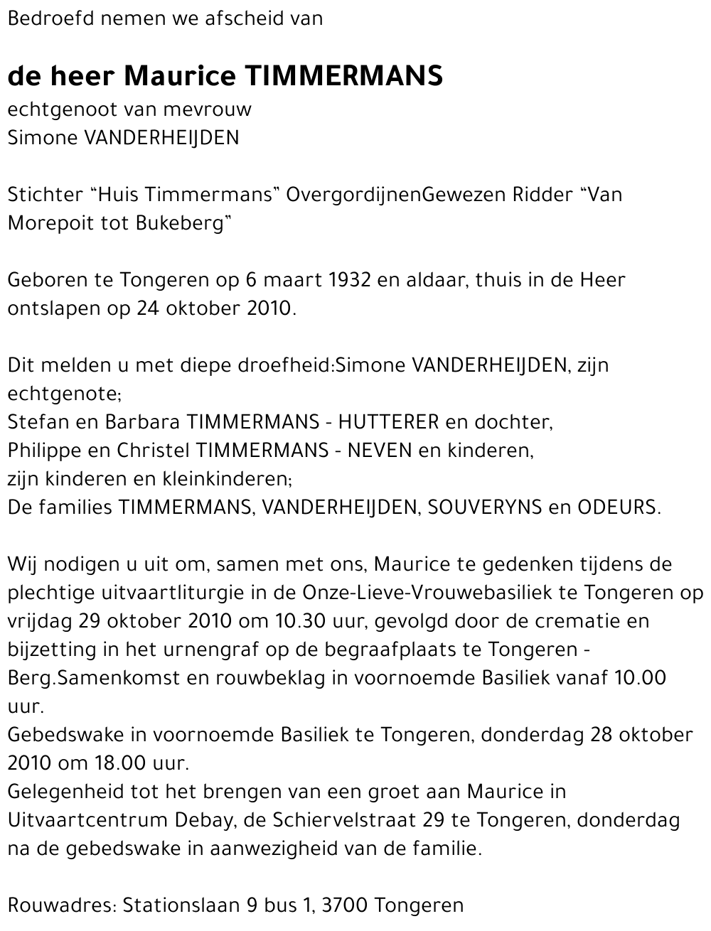 Maurice TIMMERMANS