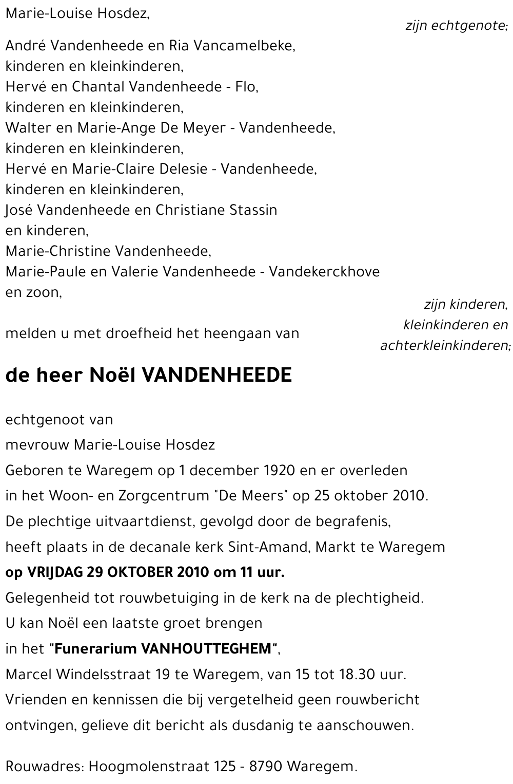 Noël VANDENHEEDE