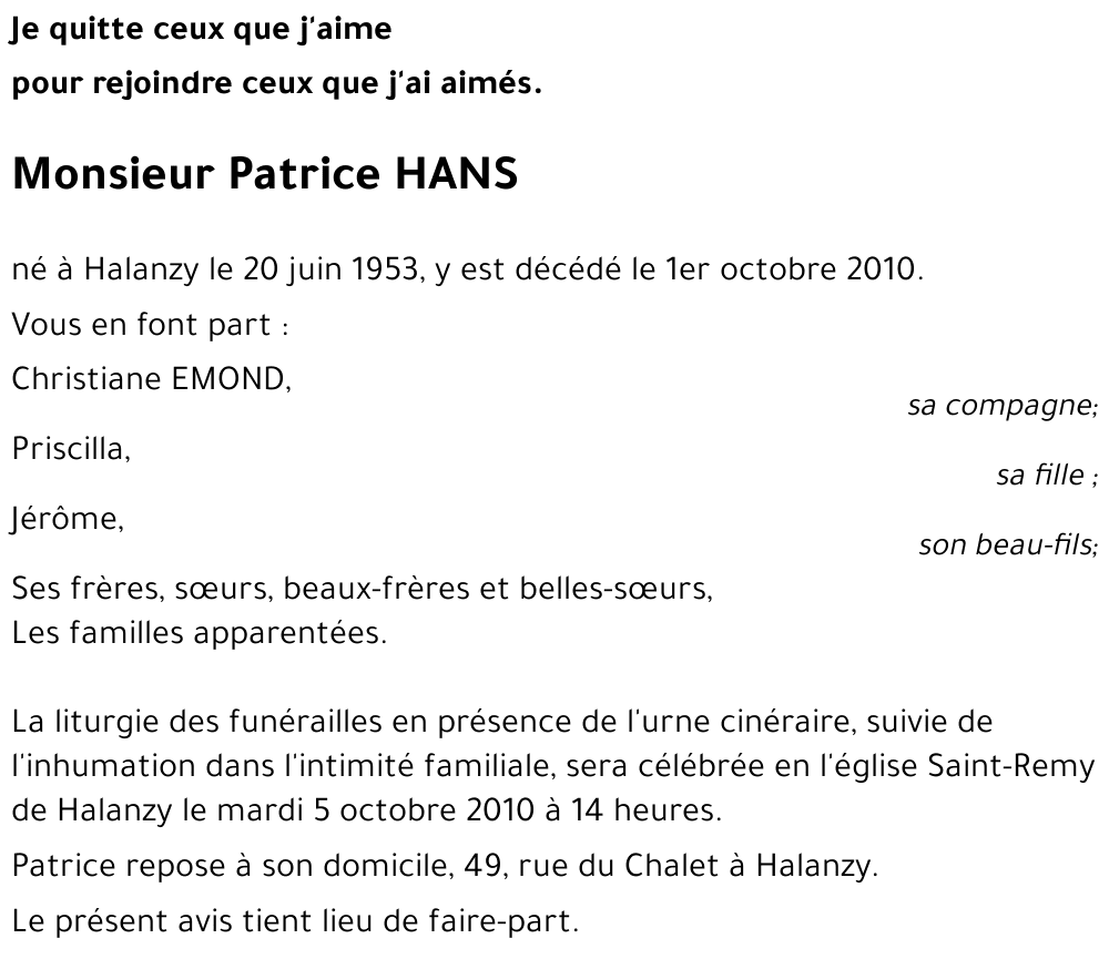 Patrice HANS