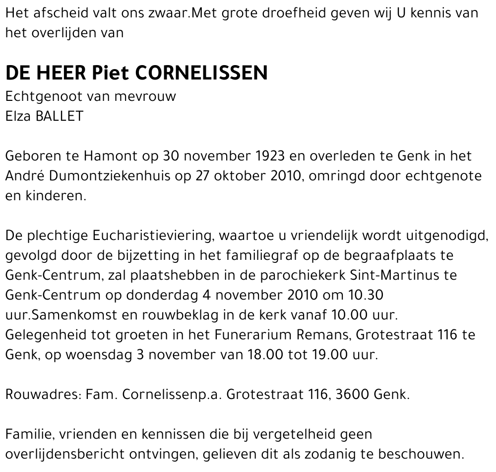 Piet CORNELISSEN