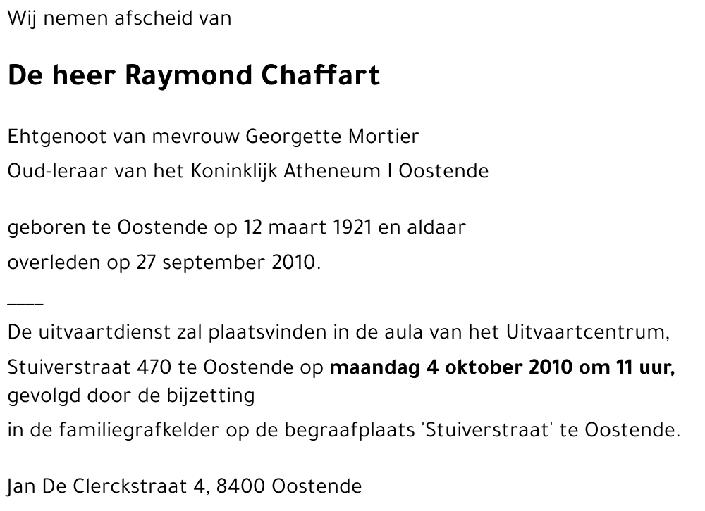 Raymond Chaffart