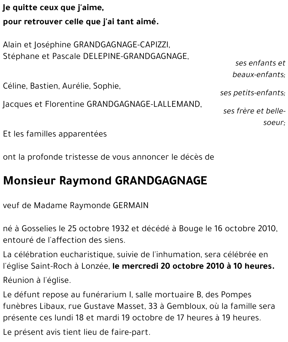 Raymond GRANDGAGNAGE