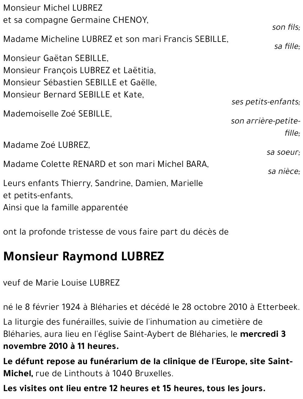 Raymond LUBREZ