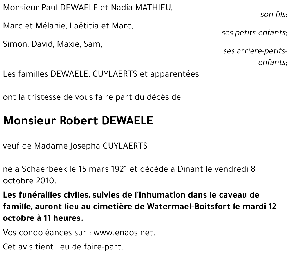 Robert DEWAELE