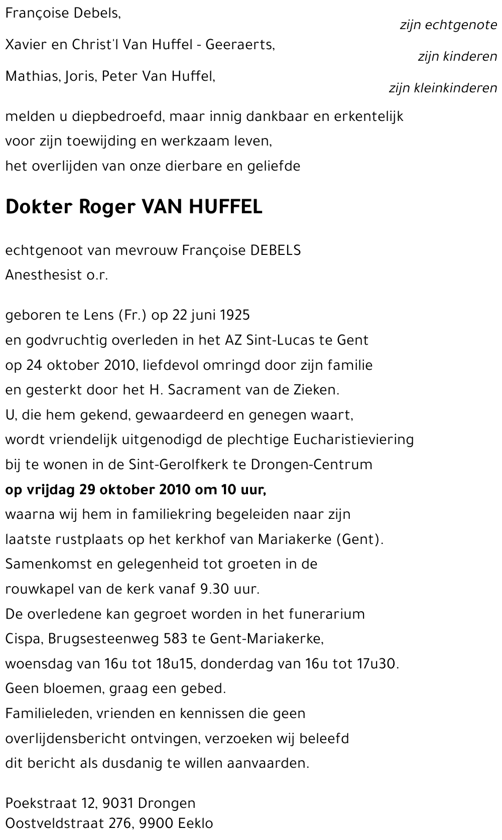 Roger VAN HUFFEL
