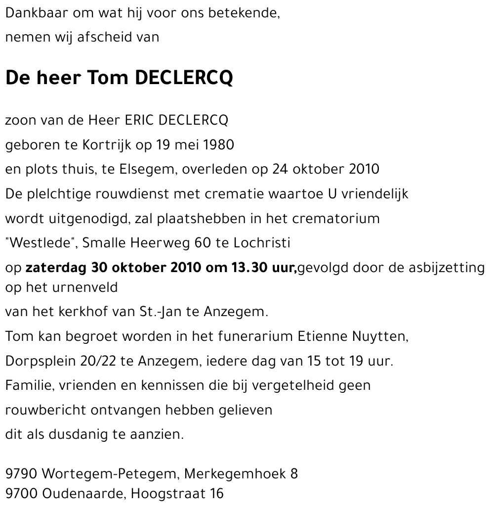 Tom DECLERCQ