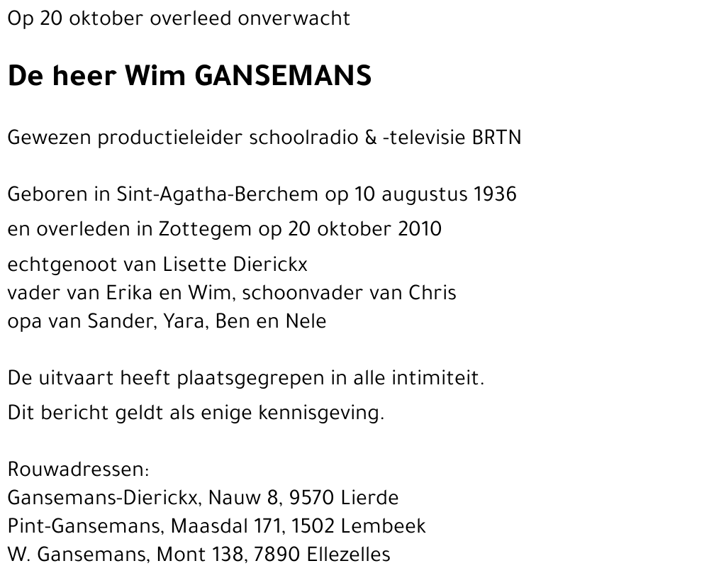 Wim GANSEMANS