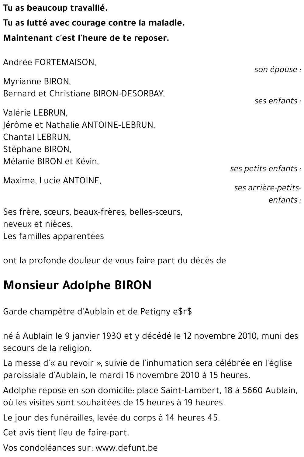 Adolphe BIRON