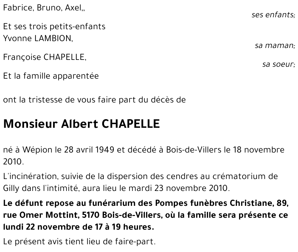 Albert CHAPELLE