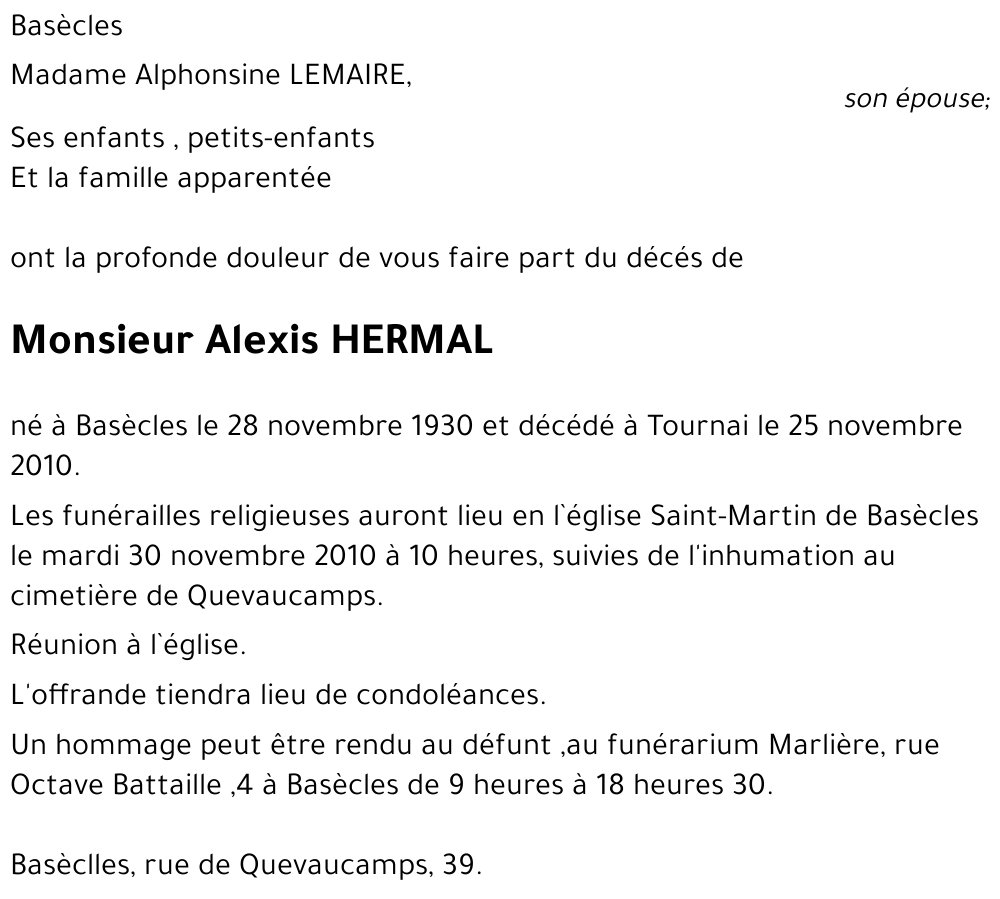 Alexis HERMAL