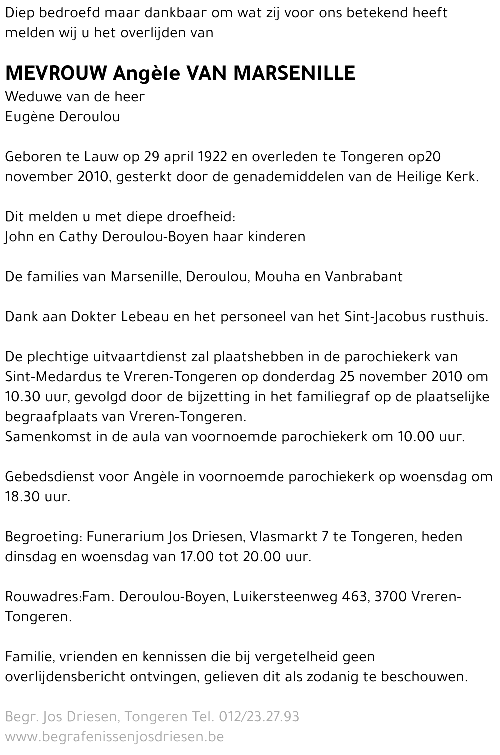 Angèle Van Marsenille