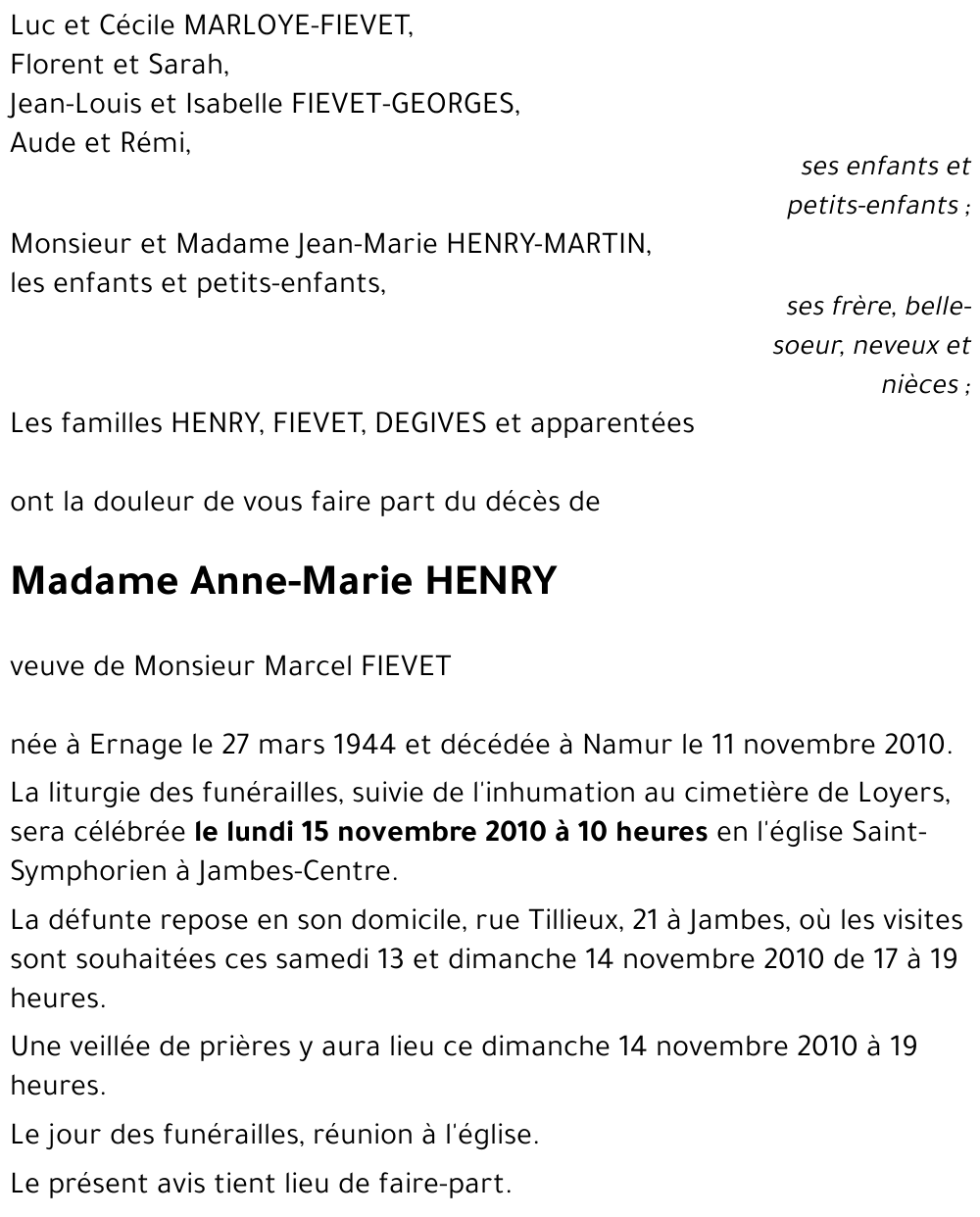 Anne-Marie HENRY