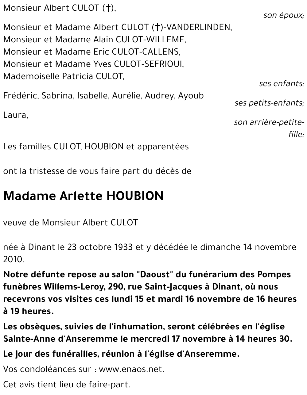 Arlette HOUBION