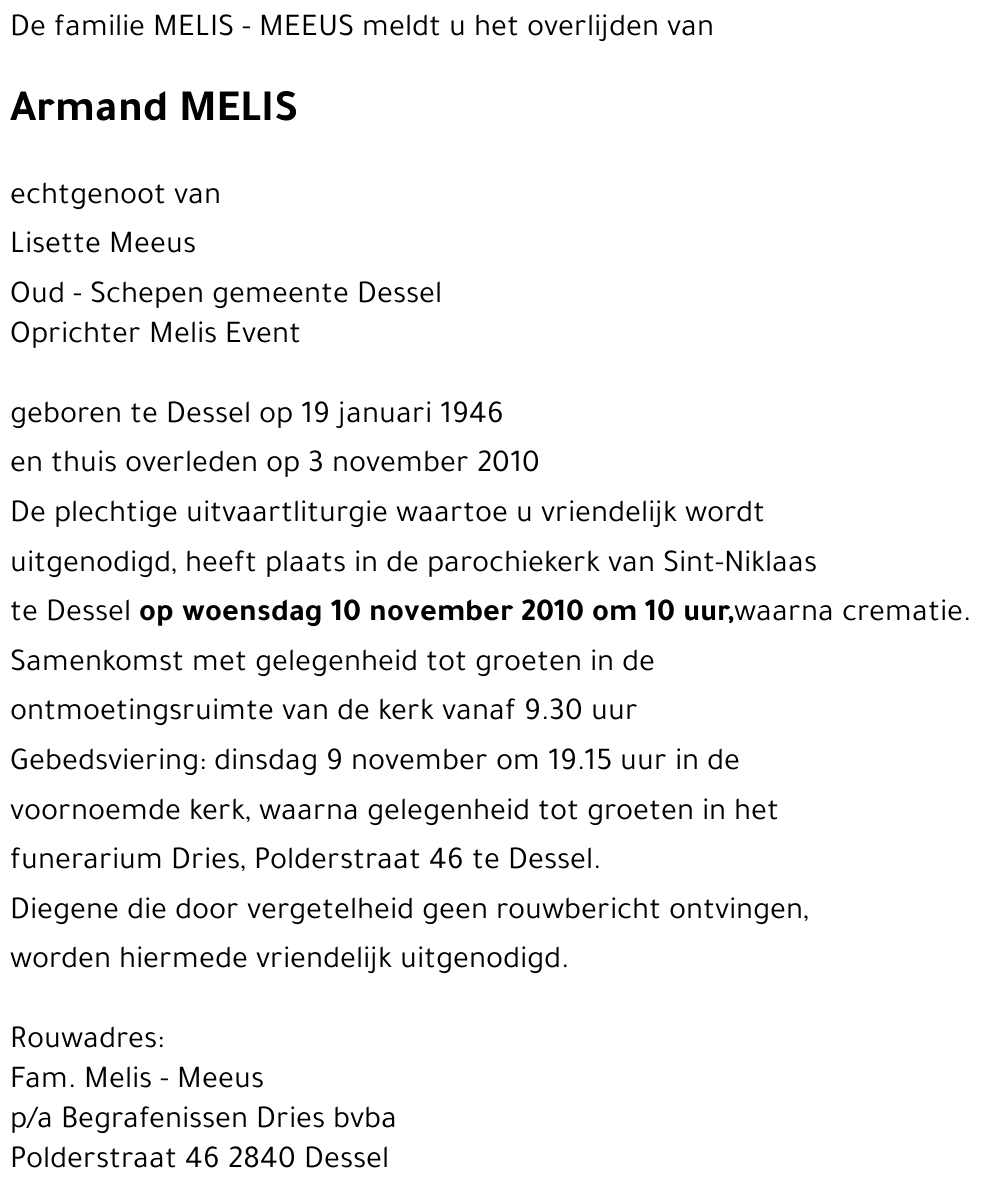 Armand MELIS