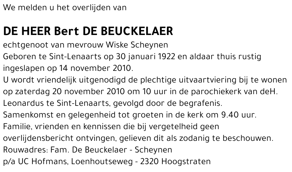 Bert De Beuckelaer