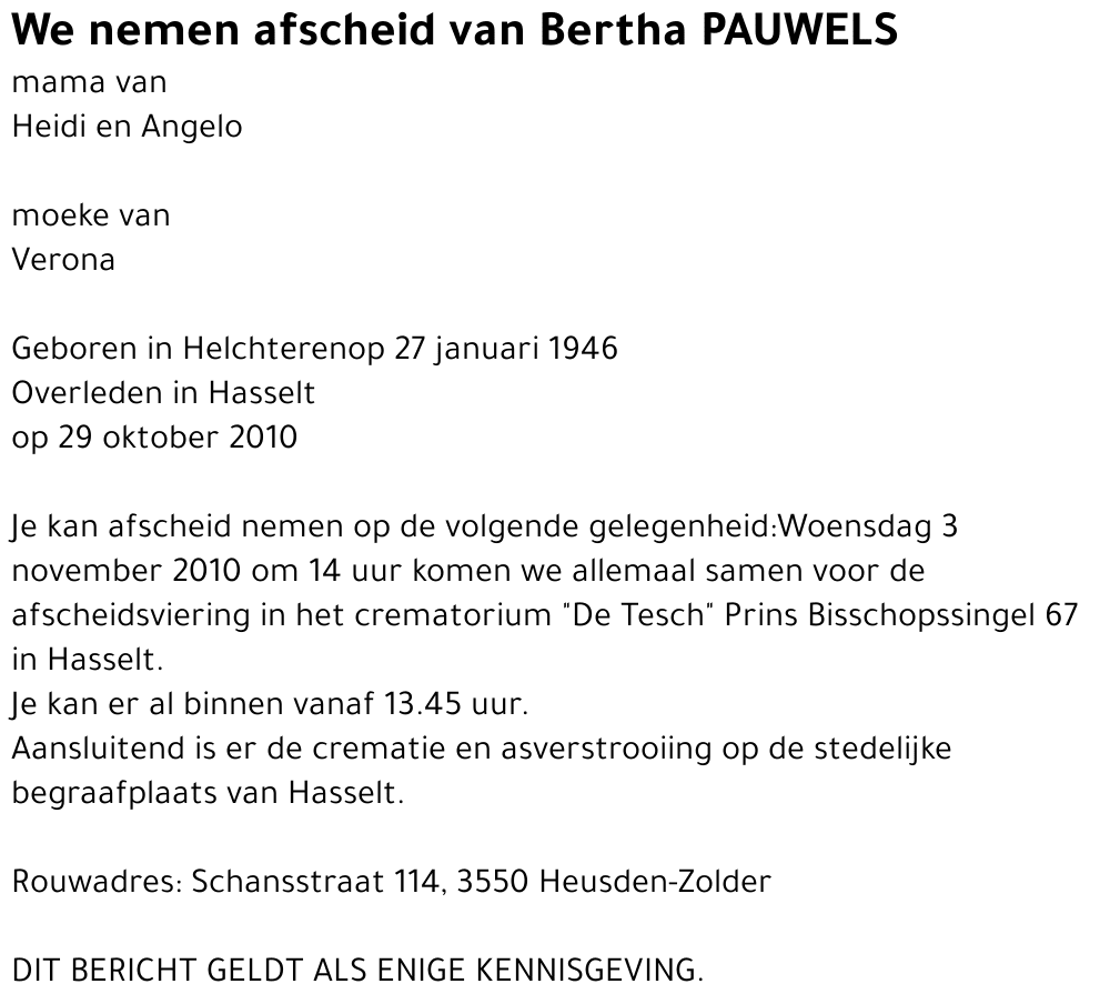 Bertha Pauwels