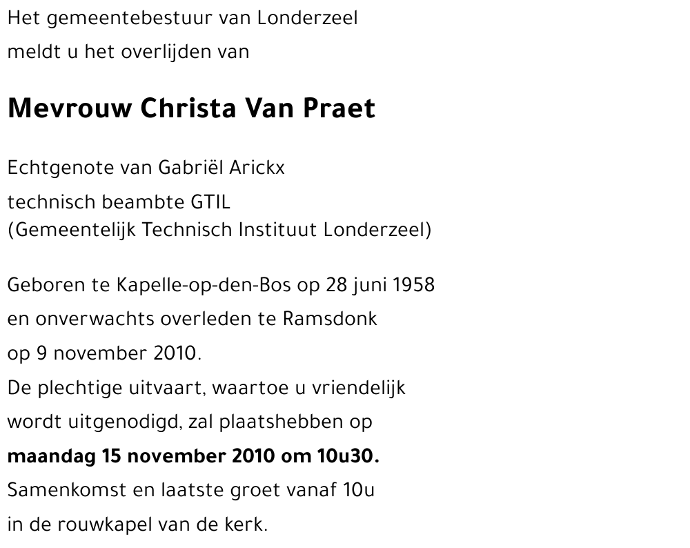Christa Van Praet