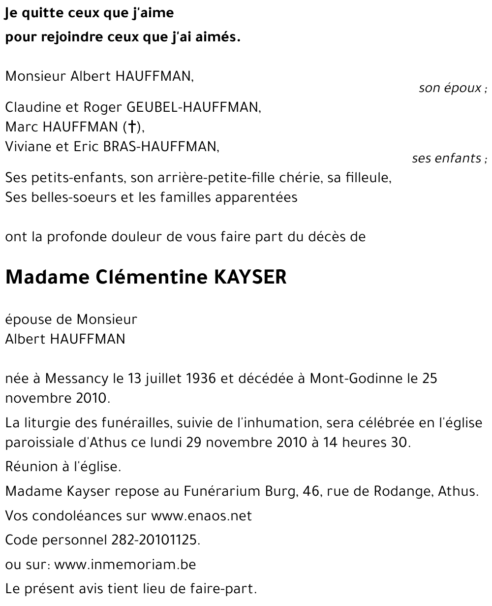 Clémentine KAYSER