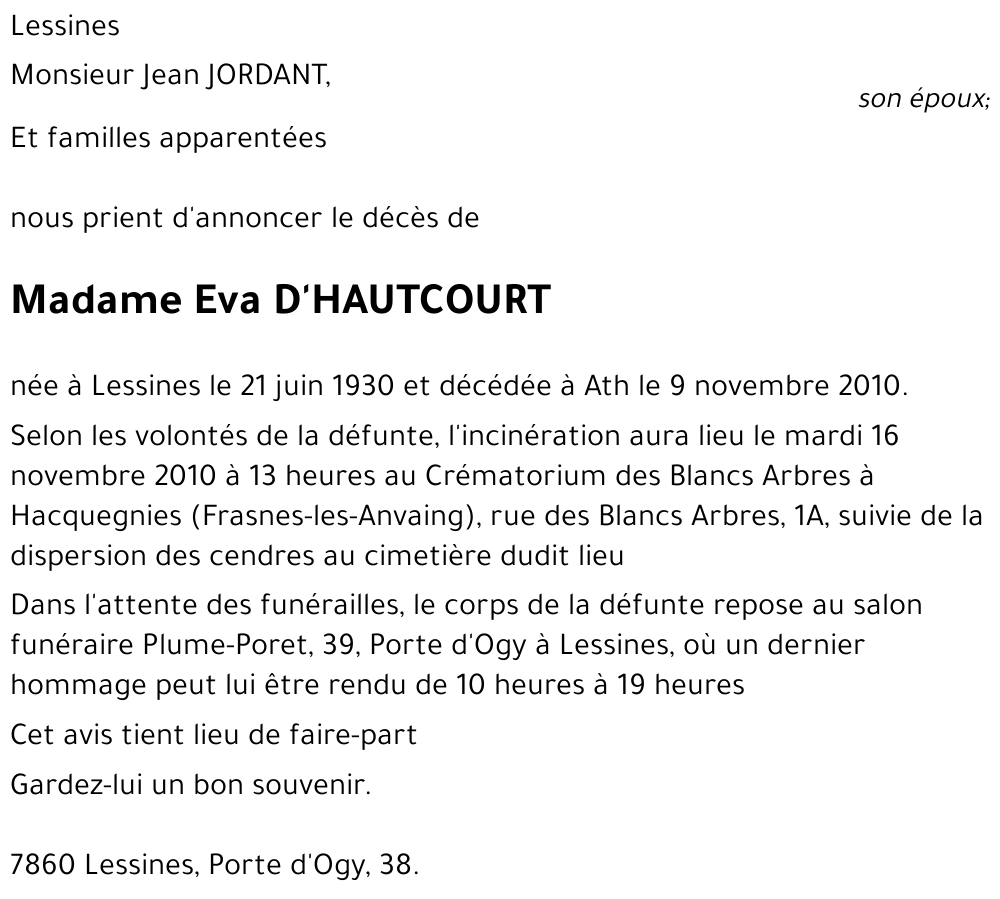 Eva D'HAUTCOURT