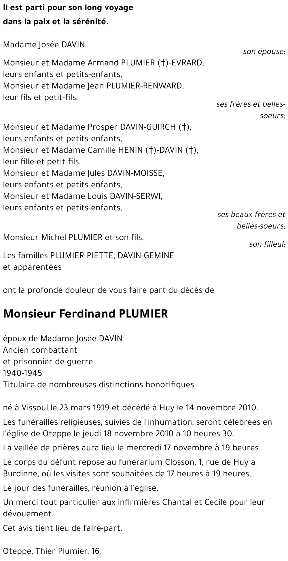 Ferdinand PLUMIER