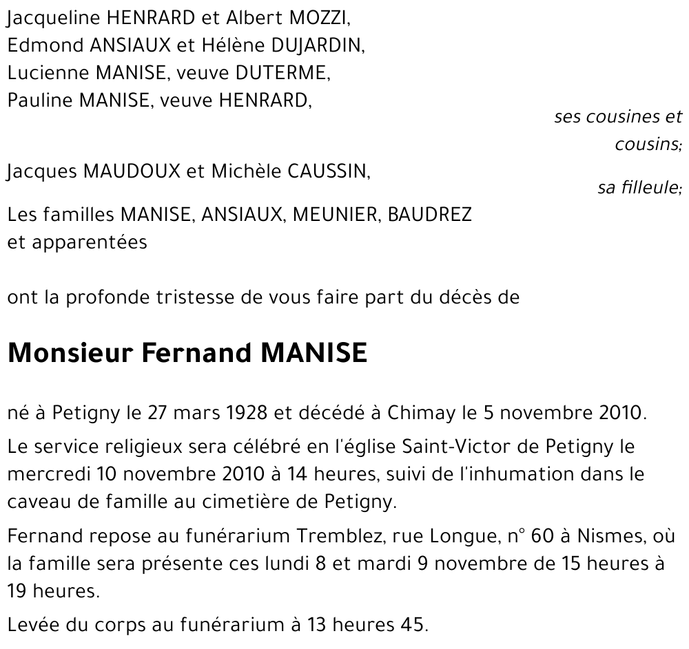 Fernand MANISE