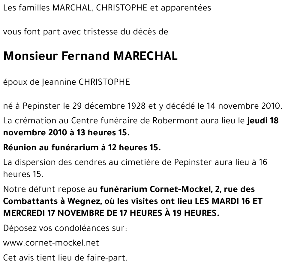 Fernand MARECHAL