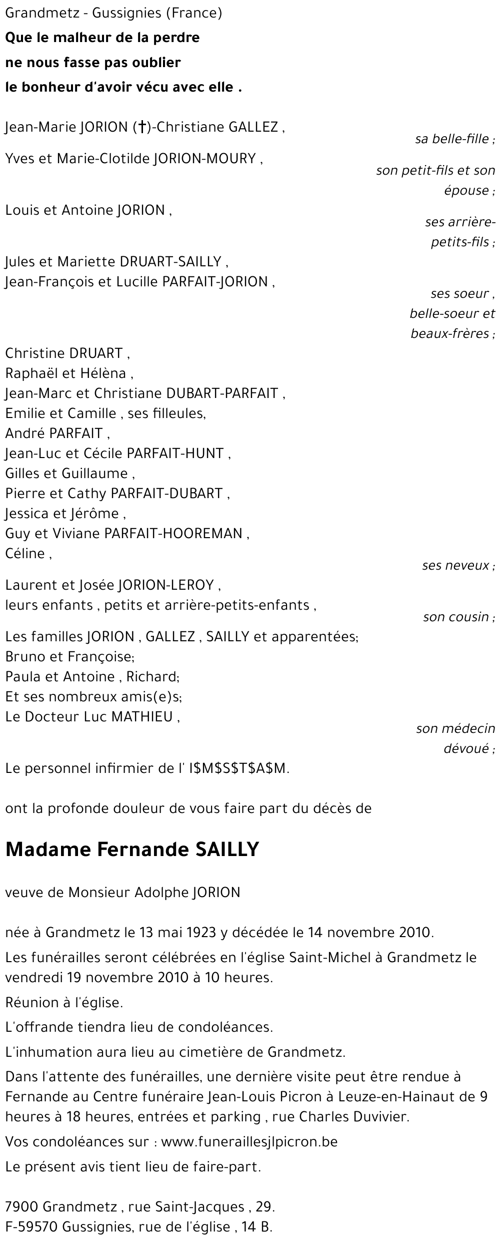 Fernande SAILLY
