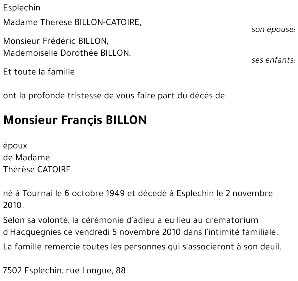 Françis BILLON
